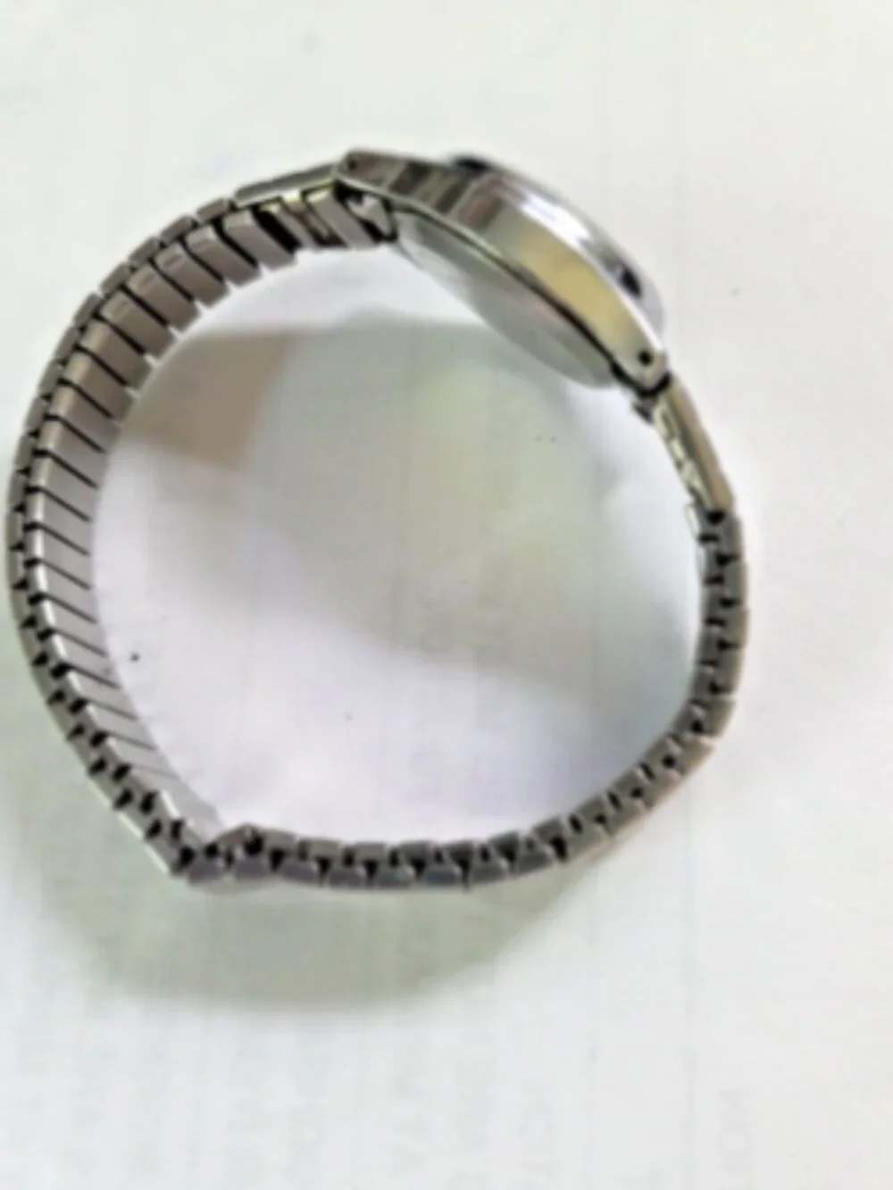 Vtg Timex K Cell Quartz Women's Watch Silver Tone Stretch Band Runs New Battery